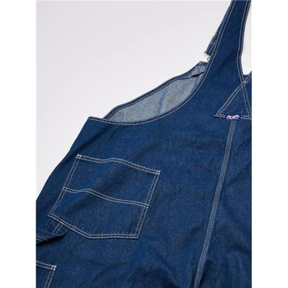 Mens Denim Bib Overalls Stonewashed Adjustable Workwear Utility Pockets Durable - Picture 4 of 5